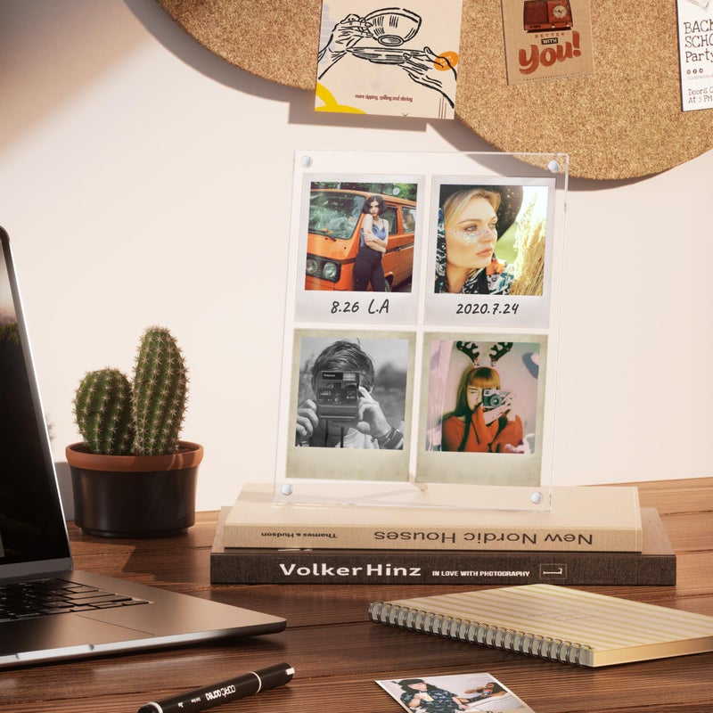 WINKINE Polaroid Frame for i-Type/600/SX-70/Films, Photo Collage Frame, Polaroid Frame for Instant Photos, Tabletop Floating DIY Pressed Flower Art Display (Clear) - Image 4