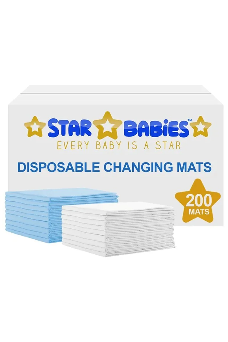 STAR BABiES Star Babies - Disposable Changing mats (45x60cm) Large 200 pcs - Blue/White