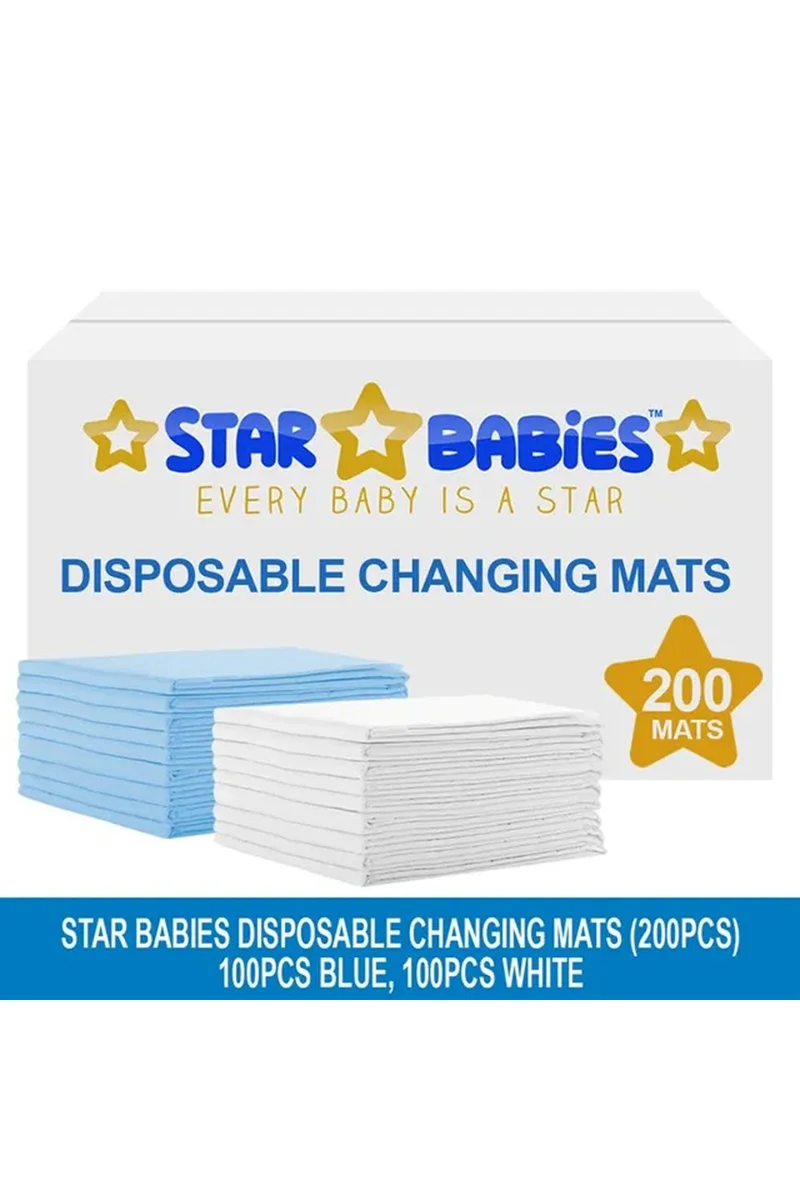 STAR BABiES Star Babies - Disposable Changing mats (45x60cm) Large 200 pcs - Blue/White