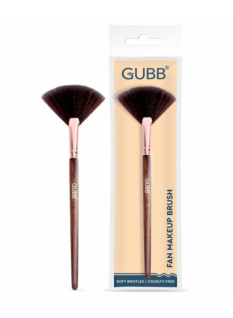 GUBB Synthetic Bristle Fan Brush Brown Professional Makeup Brush for Precise Highlighting, Contouring, and Blending Soft and Luxurious Bristles for Effortless Application - Image 3