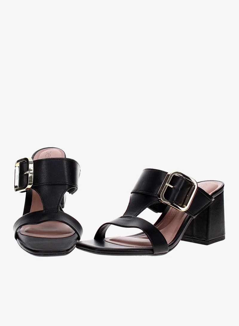 Beira Rio Black Beira Rio Women’s Mid Heel Sandals – Stylish Everyday Wear with Comfortable Support for Women | Best Price UAE