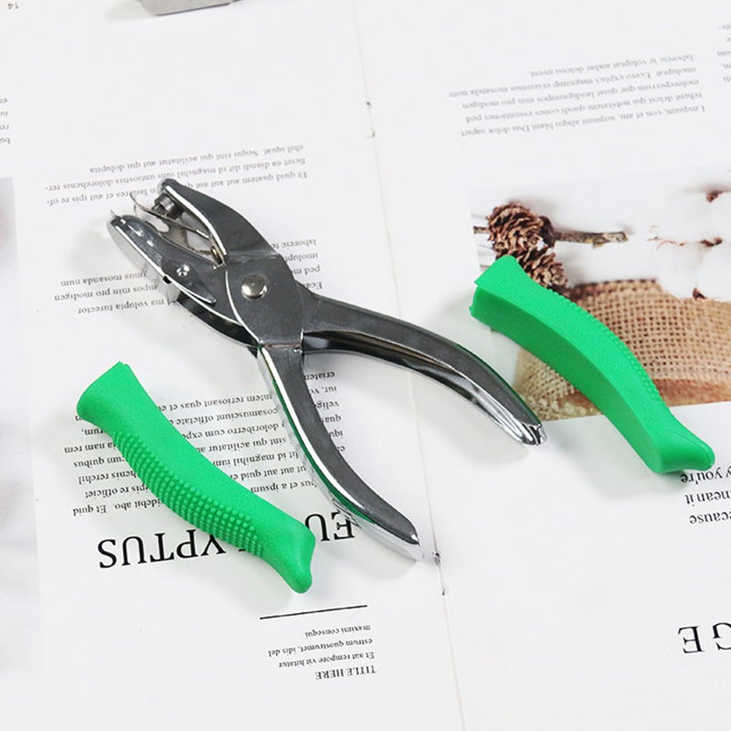 Single Hole Punch 15.5*2*6.5cm Sturdy Anti-Rust Metal Construction - Built-In Waste Catcher Soft Rubber Grip Handheld Punch for Home Office School Scrapbooking DIY Crafts - Image 4