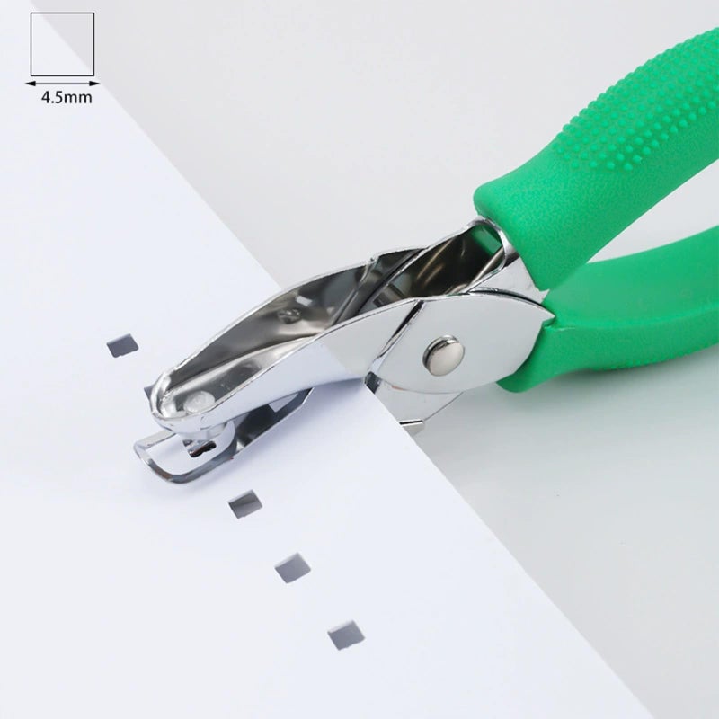 Single Hole Punch 15.5*2*6.5cm Sturdy Anti-Rust Metal Construction - Built-In Waste Catcher Soft Rubber Grip Handheld Punch for Home Office School Scrapbooking DIY Crafts - Image 2
