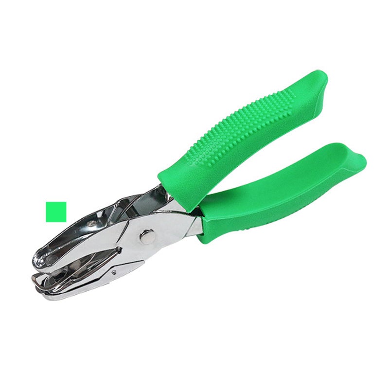 Single Hole Punch 15.5*2*6.5cm Sturdy Anti-Rust Metal Construction - Built-In Waste Catcher Soft Rubber Grip Handheld Punch for Home Office School Scrapbooking DIY Crafts - Image 1
