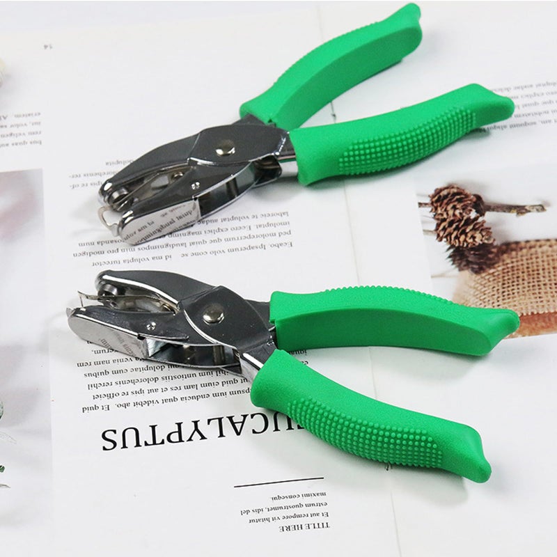 Single Hole Punch 15.5*2*6.5cm Sturdy Anti-Rust Metal Construction - Built-In Waste Catcher Soft Rubber Grip Handheld Punch for Home Office School Scrapbooking DIY Crafts - Image 3