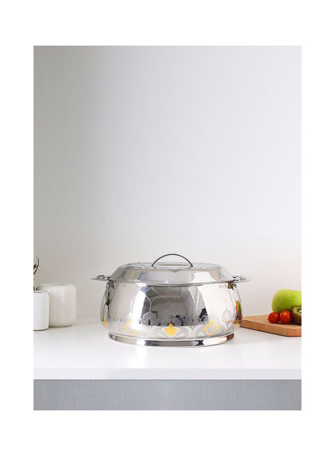 Royalford Food-Grade Hot And Cold Hotpot With Double Wall Vacuum Insulation| Firm Twist Lock To Keep Food Fresh For Long| Elegant And Unique Design Perfect For Rice Roti Curry| Silver and Golden Silver and Golden 30.5x30.5x19.5 cmml - Image 3