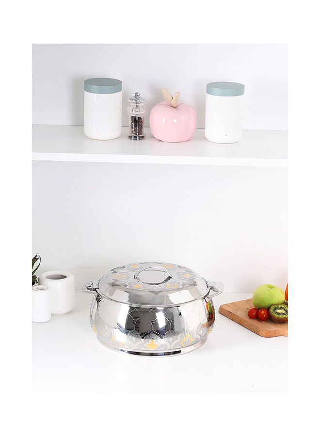 Royalford Food-Grade Hot And Cold Hotpot With Double Wall Vacuum Insulation| Firm Twist Lock To Keep Food Fresh For Long| Elegant And Unique Design Perfect For Rice Roti Curry| Silver and Golden Silver and Golden 30.5x30.5x19.5 cmml - Image 2