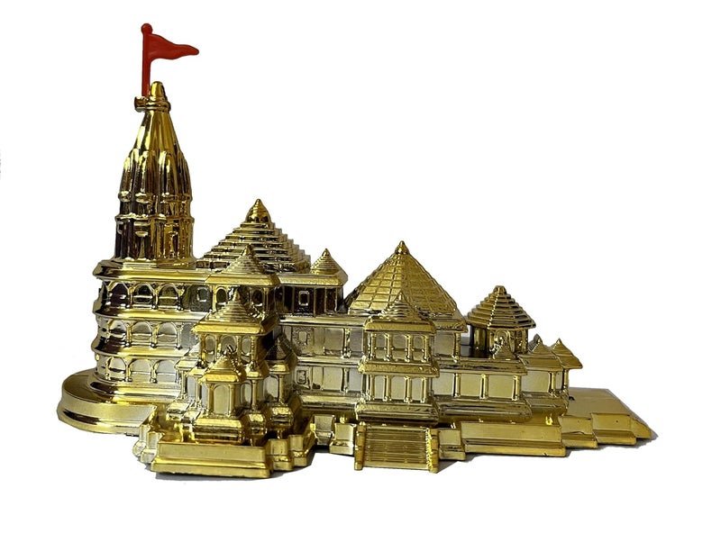 Awadh نموذج معبد رام أوداي 3D تصميم أصلي نموذج معبد رام أوداي بلاستيك لهيكل المنزل لوحة السيارة ديكور المنزل هدايا - Image 1