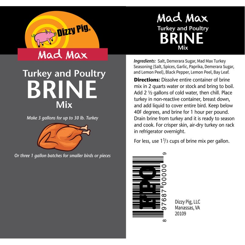 Dizzy Pig Mad Max Turkey & Poultry Brine Mix (Quart Shaker) - Image 3