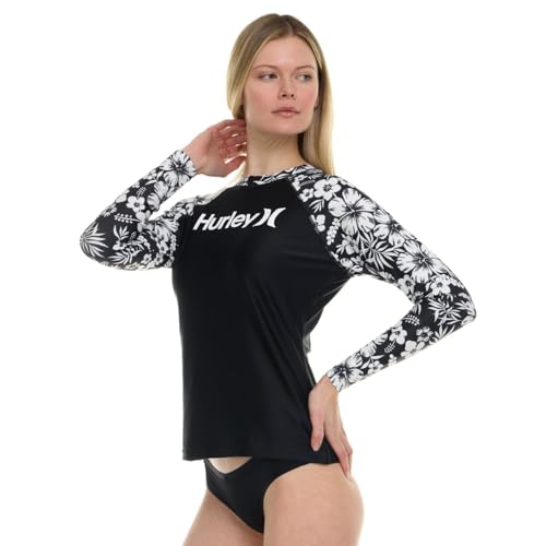 Hurley حماية راش هارلي للنساء، قمصان راش هارلي ذات الأكمام الطويلة للنساء، قميص سباحة راشغارد للنساء مع حماية UPF 50+ و SPF و UV - Image 3