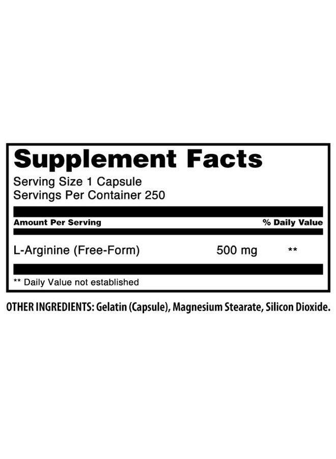 Amazing Nutrition Amazing Formulas L-Arginine Supplement | 500 Mg Per Serving | 250 Capsules | Amino Acid Supplement for Men & Women | Non-GMO | Gluten Free | Made in USA - Image 4