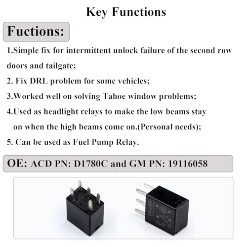 HOPUT 2 قطع G8V-RH-1C7T-R-DC12 - مرحل طاقة، 12 فولت DC 278002822 7866 D1780C 301-1C-C-R1-U01 GM معدات أصلية مرحل متعدد الاستخدامات أسود مرحل مضخة الوقود - Image 2