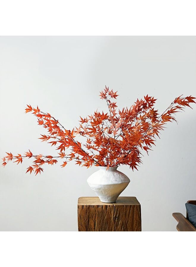 يُسلِّم مزهرية سيراميك بيضاء ريفية، جرة فخارية عتيقة مصنوعة يدويًا، قطعة مركزية للطاولة، مزهرية زهور من البورسلين مقاومة للماء للنباتات المجففة الطازجة، ديكور منزلي فني ريفي - Image 2