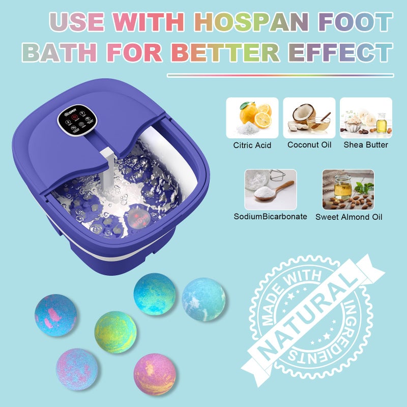 HOSPAN Organic Foot Bath Bombs Gift Set, 12 Essential Oil Rich Foot Soak for Mom and Dad, Handmade Foot Spa Bomb with Wonderful Bubbles, Great for Soothes Sore Tired Feet, Dry Feet Moisturize - Image 3