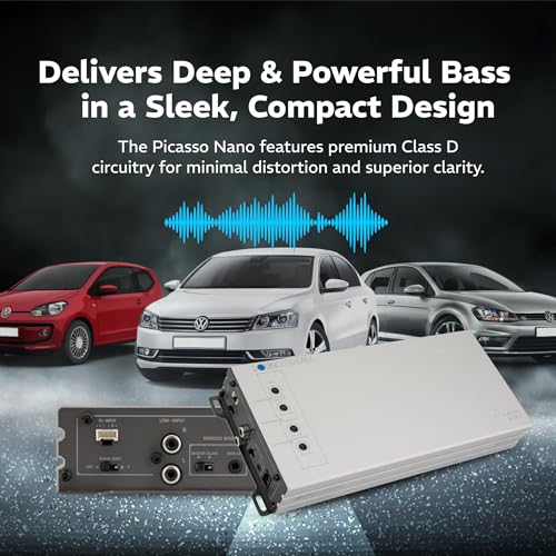SOUNDSTREAM مضخم الصوت SOUNDSTREAM Picasso Nano PN1.4000DX أحادي القناة من فئة D – مضخم رقمي مدمج بقوة 4000 واط مع تحكم سلكي في الجهير ومدخلات عالية المستوى لمكبرات الصوت والساب ووفرز. - Image 4
