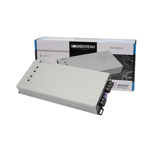 SOUNDSTREAM مضخم الصوت SOUNDSTREAM Picasso Nano PN1.4000DX أحادي القناة من فئة D – مضخم رقمي مدمج بقوة 4000 واط مع تحكم سلكي في الجهير ومدخلات عالية المستوى لمكبرات الصوت والساب ووفرز. - Image 1