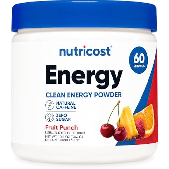 Nutricost Energy Complex (Fruit Punch) (60 Servings) - Clean Energy Powder, 300g Dietary Supplement - Image 1