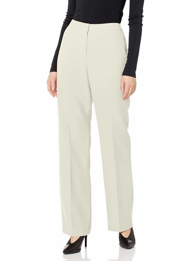 Kasper  Women's Petite Size Stretch Crepe Kate Pant, Vanilla Ice, 10 - Image 1