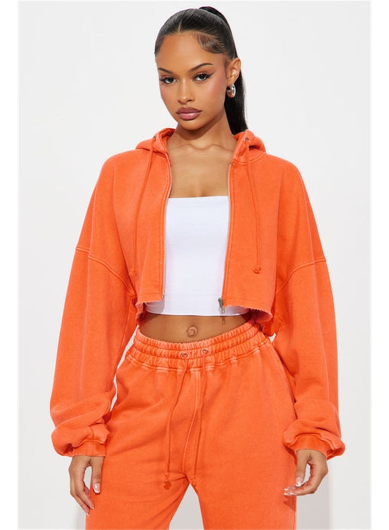 NIBEMINENT Loose Elegant 2 Piece Set Women Solid Long Sleeve Crop Coat Lace Up High Waist Straight Pants Trendy Sports Lady Suit - Image 1