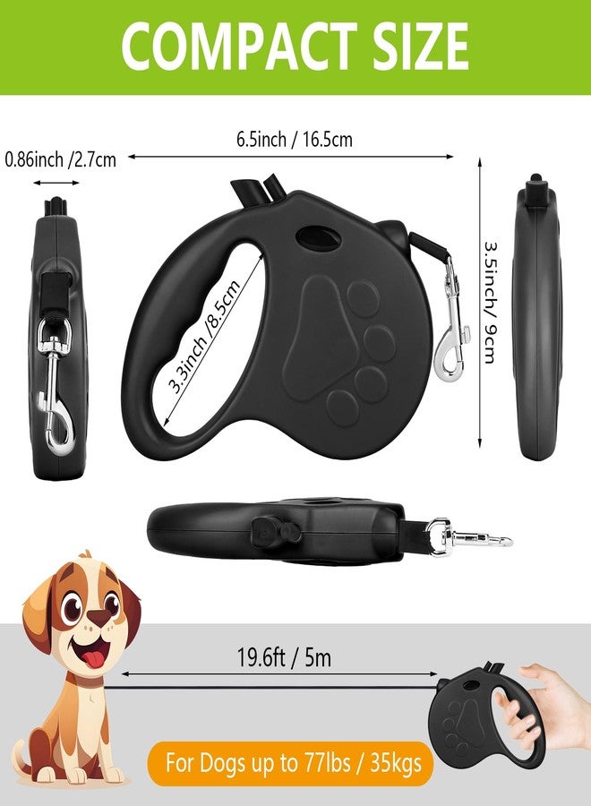 Yanwela Retractable Dog Leash, 16ft Dog Walking Leash for Small Dogs up to 77lbs, Non-Slip Handle - Black - Image 5