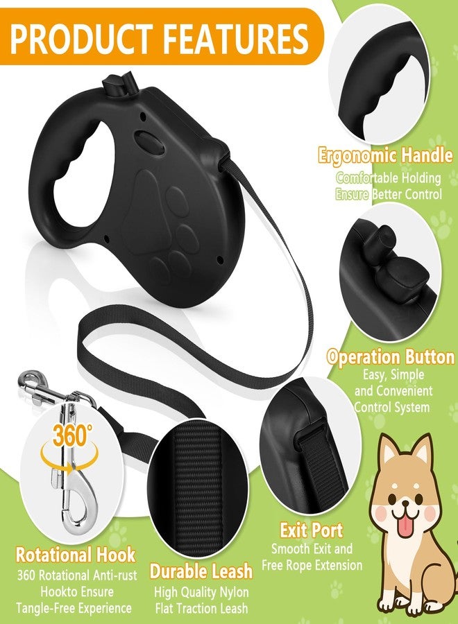 Yanwela Retractable Dog Leash, 16ft Dog Walking Leash for Small Dogs up to 77lbs, Non-Slip Handle - Black - Image 4