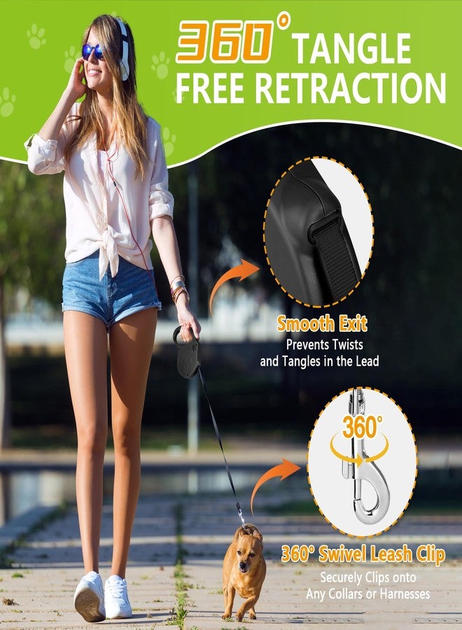 Yanwela Retractable Dog Leash, 16ft Dog Walking Leash for Small Dogs up to 77lbs, Non-Slip Handle - Black - Image 2