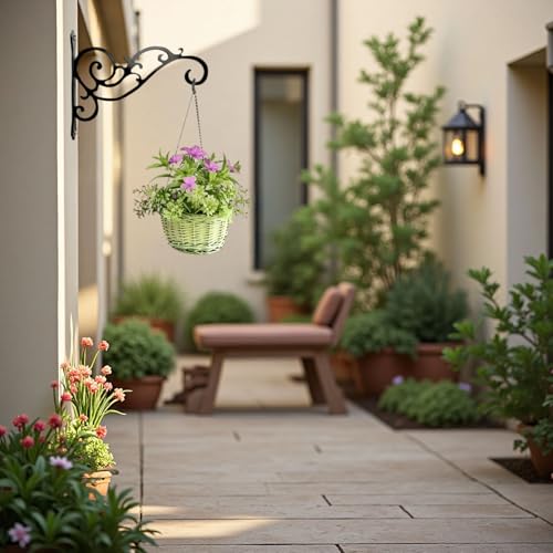 AIM & GGKK Metal Plant Hanger Hook – 2 Pack Hanging Plant Holder for Indoor & Outdoor Use,Wall Hangers Hooks for Hanging Baskets,Wall Mount Bracket for Flower Pots & Planters,Bird Feeders,Lanterns - Image 5