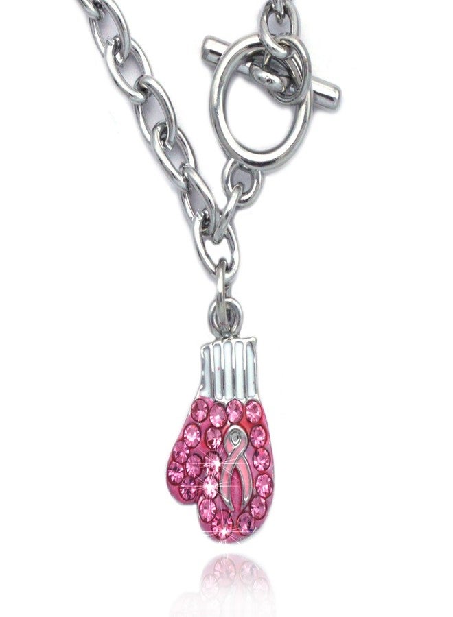 cocojewelry Pink Ribbon Fight Against Breast Cancer Boxing Glove Charm Link Bracelet (Boxing Glove) - Image 2