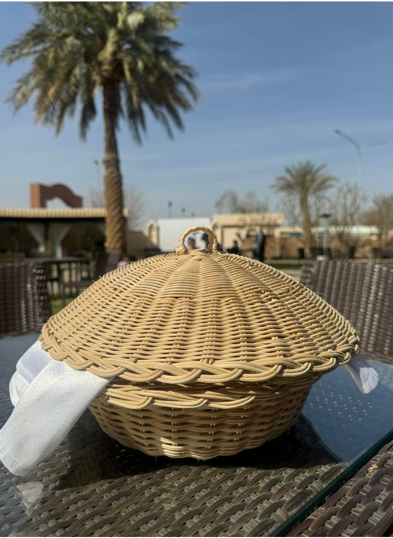 Handmade Round medium bamboo bread basket  - Image 3