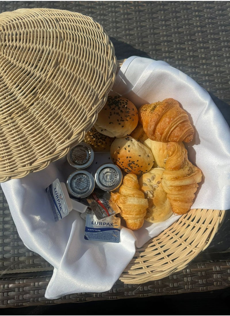 Handmade Round medium bamboo bread basket  - Image 2