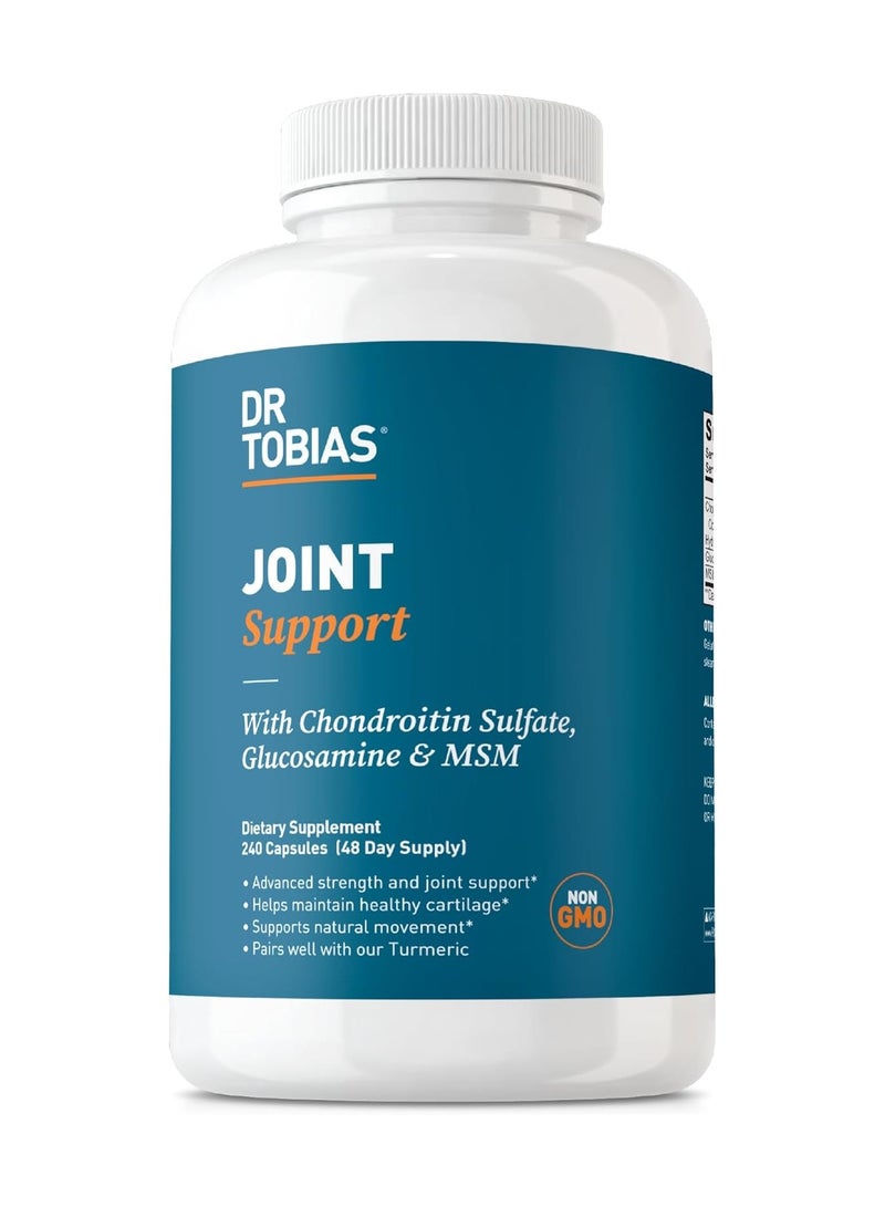 Dr. Tobias Joint Support, With Chondroitin Sulfate, Glucosamine & MSM, 240 Capsules (48 Day Supply)  - Image 1