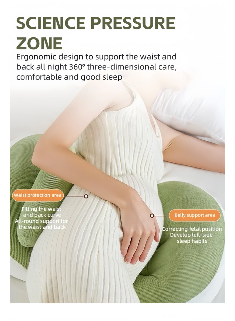Lee Yon Pregnancy Pillow Portable Adjustable Side Pillow Waist Support Side Sleeping Pillow Maternity Back Support Pillow for Pregnant Women Body Pillow Support for Back Belly and Waist (Green） - Image 5