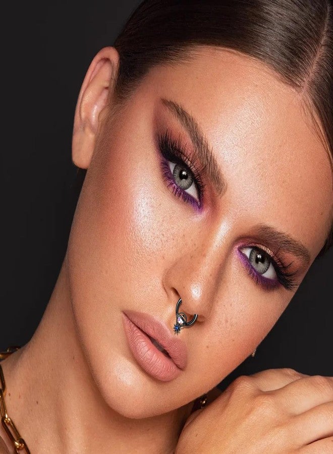 ONESING 20pcs Black Septum Rings 16G Surgical Steel Septum Jewelry Hypoallergenic Horseshoe Helix Daith Tragus Cartilage Hoop Lip Rings Septum Piercing for Women Men 10mm - Image 5