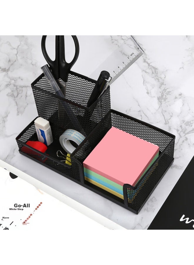Simaa Metal Mesh Office Pen Holder, Three-compartment Multifunctional Desktop Organizer, Office Supplies, Black 7064 - Image 4