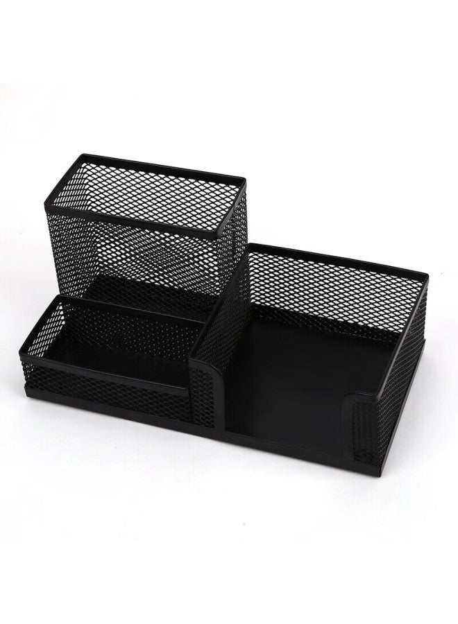 Simaa Metal Mesh Office Pen Holder, Three-compartment Multifunctional Desktop Organizer, Office Supplies, Black 7064 - Image 5