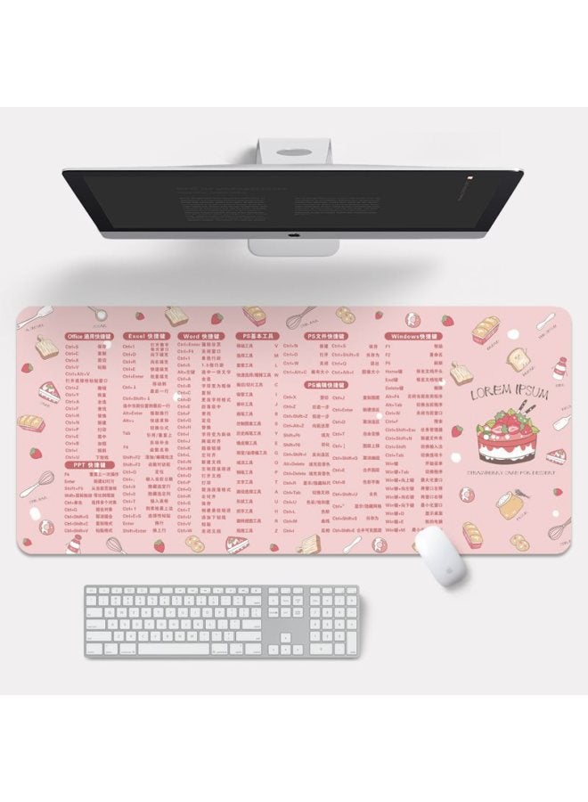 Pink Desk Pad Mouse Pad Shortcut Keys Office Female Computer Keyboard Soft Pad Cute Desktop Cartoon Small