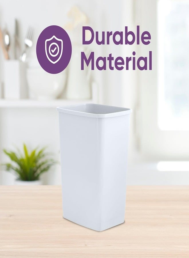 Superio 1.25 Gal Mini Plastic Trash Can, Small Unlidded Waste Bin Only for Countertop, Desk, Vanity, Bathroom 5 Quart (1, White) - Image 3