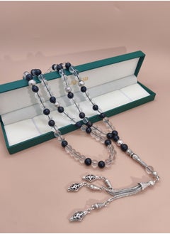 MAJOOD 99 Clear Quartz Beads With Black Ebony Prayer Beads/8MM  - Image 3