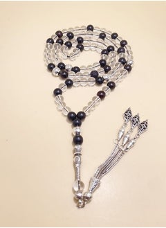 MAJOOD 99 Clear Quartz Beads With Black Ebony Prayer Beads/8MM  - Image 5