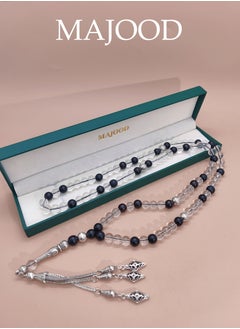 MAJOOD 99 Clear Quartz Beads With Black Ebony Prayer Beads/8MM  - Image 1