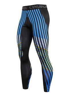 CANGHPGIN Men Quick Dry Breathable Sports Pants Black/Blue  - Image 1