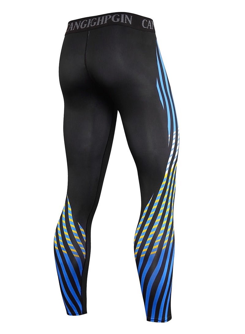 CANGHPGIN Men Quick Dry Breathable Sports Pants Black/Blue  - Image 2