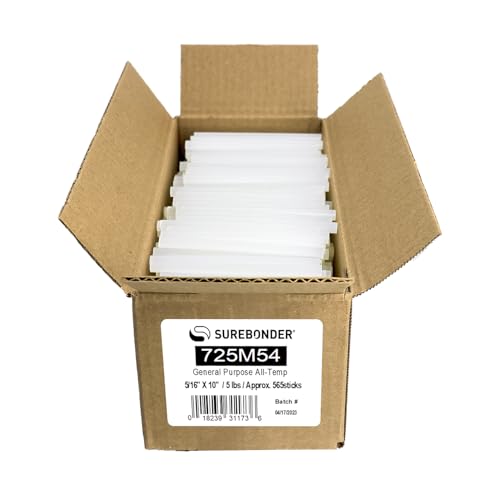 Surebonder Mini Size Clear Dual Temp Hot Glue Sticks – 5 lb Box, Perfect for Crafts, DIY, & All-Purpose Use, Approximately 565 Mini Glue Sticks - Image 1