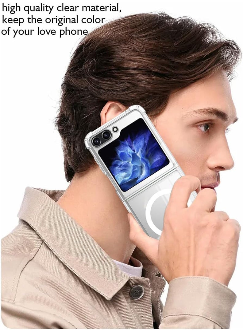Theodor Magnetic Case for Samsung Galaxy Z Flip 6 Compatible with MagSafe Wireless Charging, Shockproof Phone Bumper Cover Harder you work Better you get - Image 5
