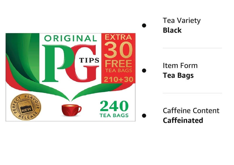PG Tips Original Non-Pyramid, 240 Tea Bags (Pack of 4) - Image 2