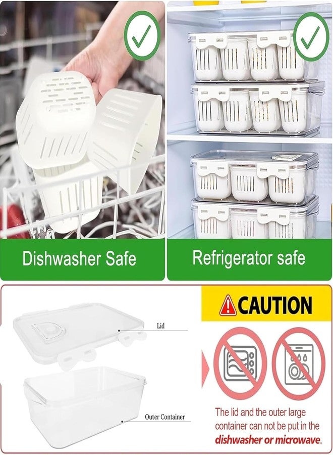 SANTALON Storage Boxes - Food Containers For Kitchen/Fridge Organiser Box | Draining Dividers Bin/Vegetable Container, Spice, Masala, & Nuts Box, Sprout Maker Plastic (White, 8 Compartment Box) - Image 5
