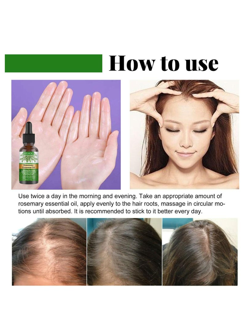EELHOE Rosemary Essential Oil 30ml Pure Rosemary Oil for Hair Growth & Skin Care Nourishment Scalp Stimulates Hair Growth Rid of Itchy and Dry Scalp Refreshing Aromatherapy Oil for Men Women - Image 4