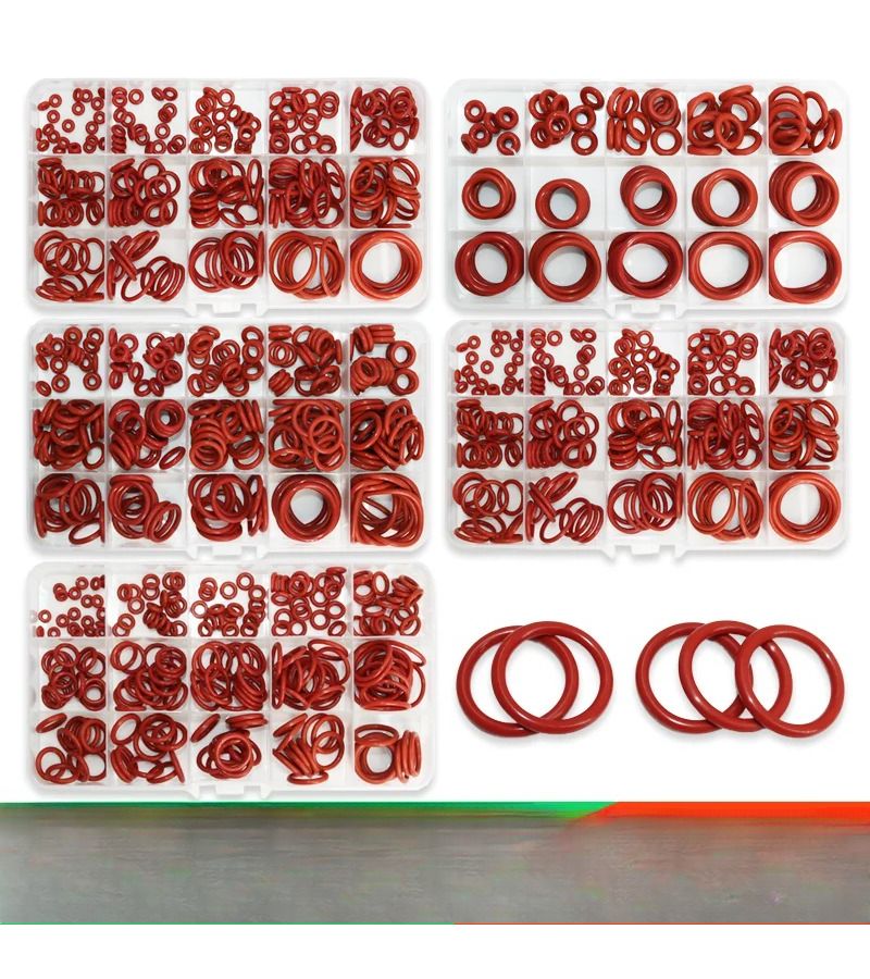 High Temperature Oil Resistant Silicone Red O Ring Washer 372pcs For Automotive Plumbing Applications - Image 4