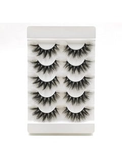 False Mink Lashes Curled 6D 15Mm Fake Eye Lashes Wispy Lashes Natural Eyelash Soft Five Pairs (15Mm Ls04)