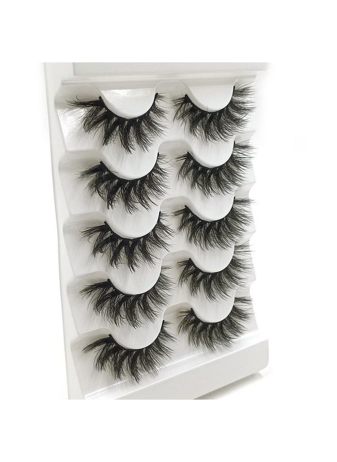 FQNing - False Mink Lashes Curled 6D 15Mm Fake Eye Lashes Wispy Lashes Natural Eyelash Soft Five Pairs (15Mm Ls04) - Image 1